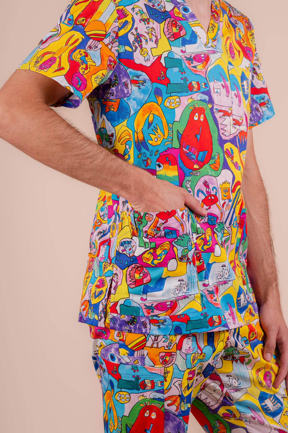 Monster Mash - Unisex Printed Scrub Top