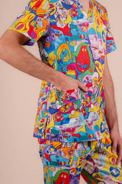 Monster Mash - Unisex Printed Scrub Top