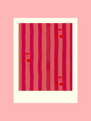 Cherry Stripe - Women's Printed Scrub Pants