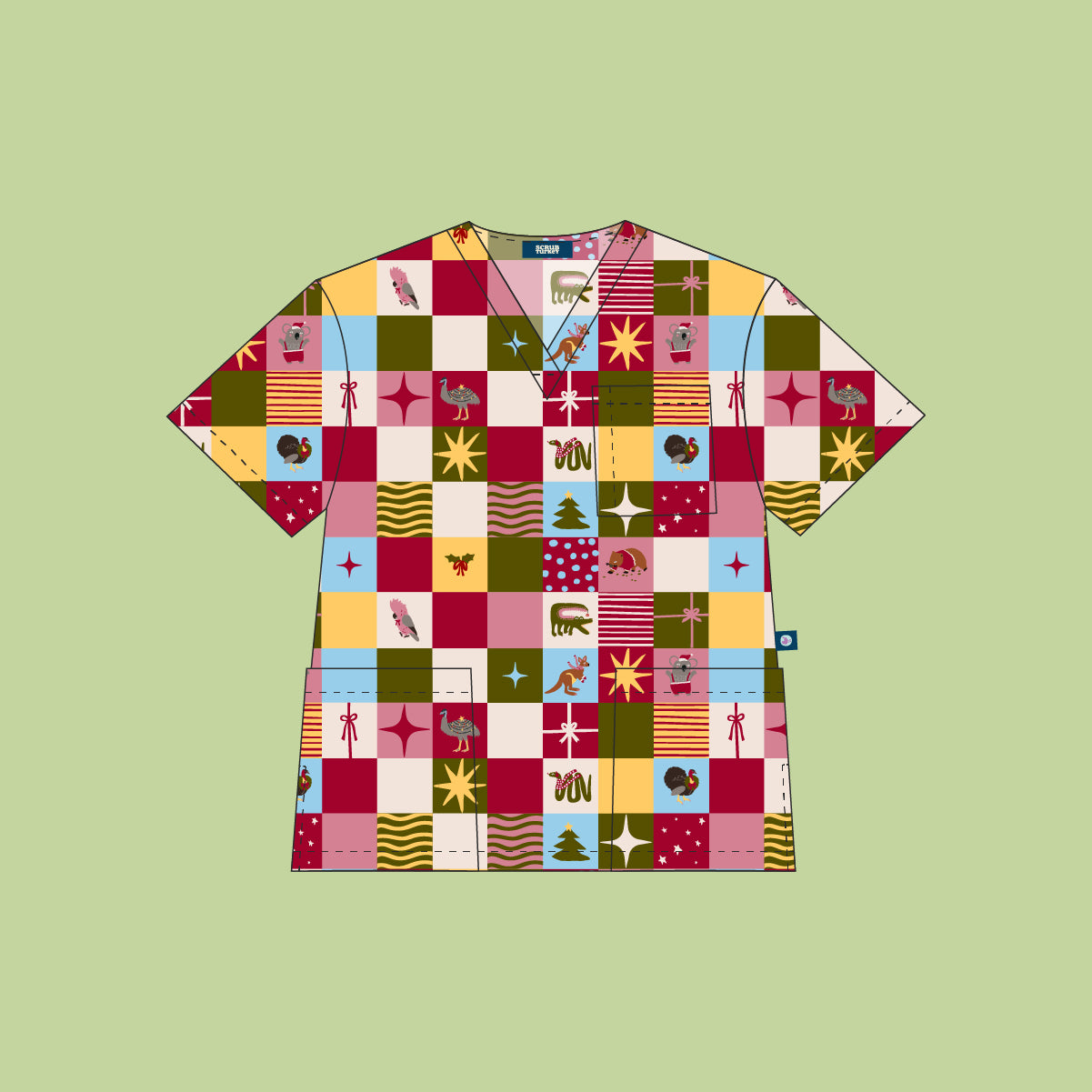 Scrub-Turkey-Scrubs-Style-Drawings-Christmas-Checkers-Unisex-Top.jpg