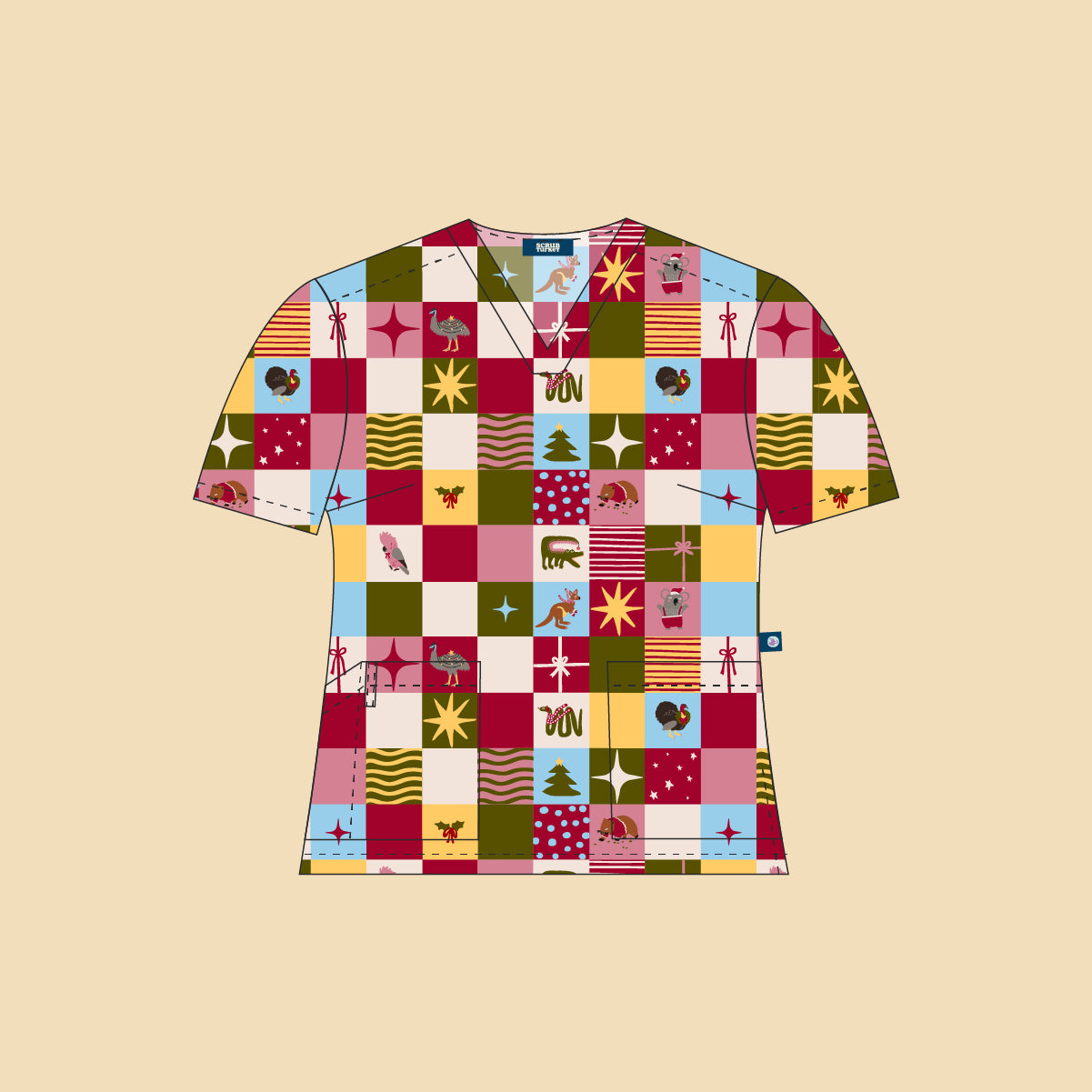 Scrub-Turkey-Scrubs-Style-Drawings-Christmas-Checkers-Womens-Top.jpg