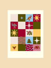 Christmas Checkers - Women's Printed Scrub Pants