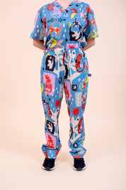 Dogs & Cats in Boots - Unisex Printed Scrub Pants