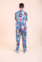 Dogs & Cats in Boots - Unisex Printed Scrub Pants