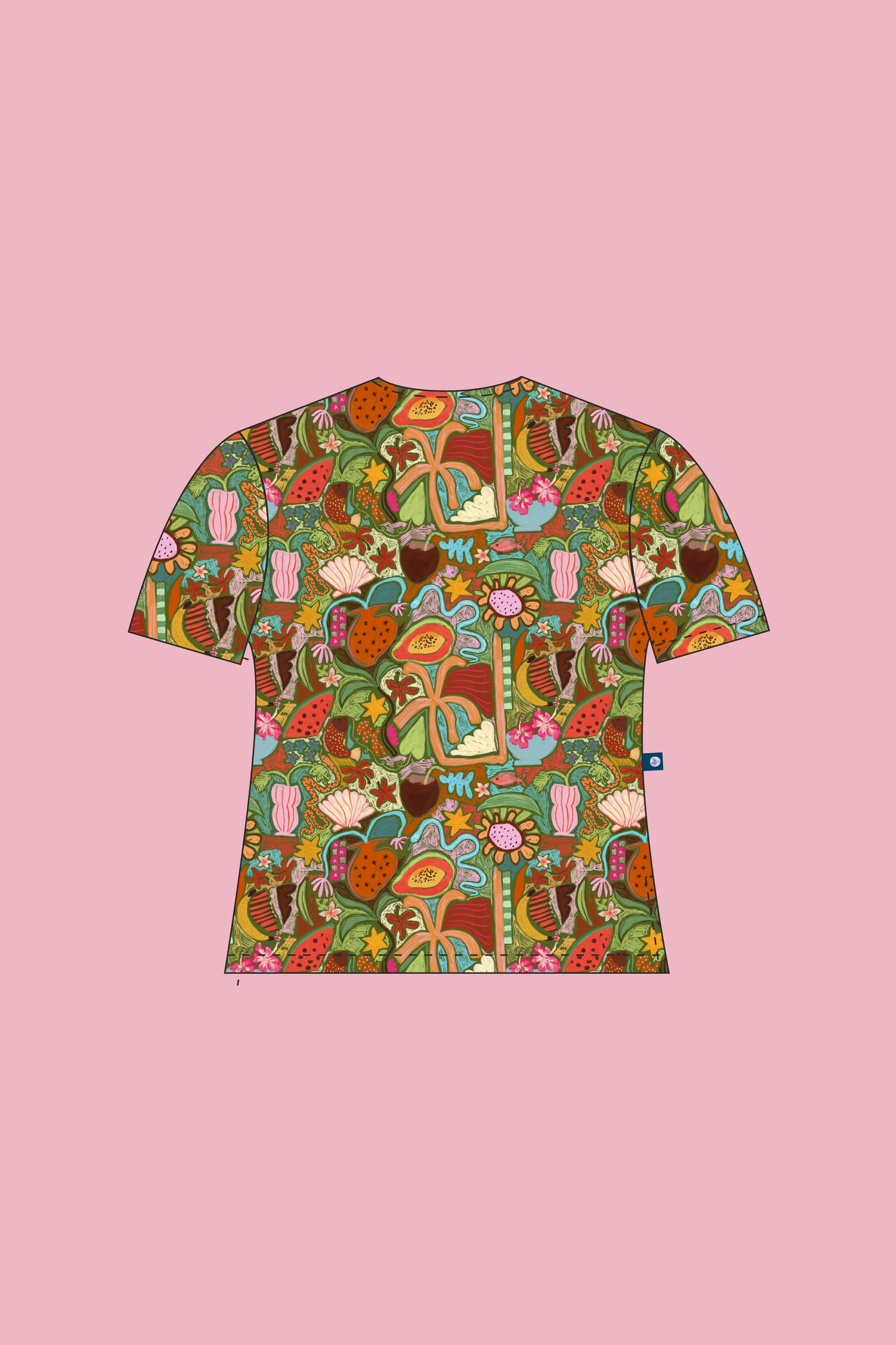 Tropical Splendour - Women's Premium Printed Scrub Top