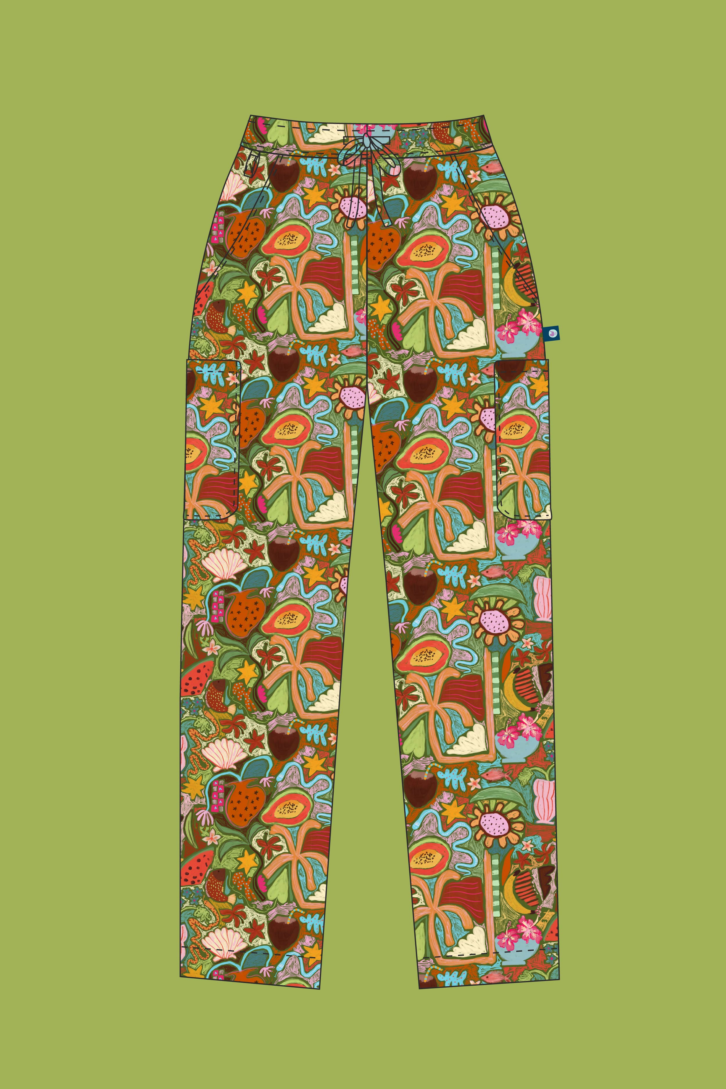 Tropical Splendour – Unisex Printed Scrub Pants