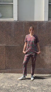 Polka Dots - Women's Premium Printed Scrub Top