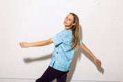 Bloomin' Aussies Aqua - Women's Printed Scrub Top