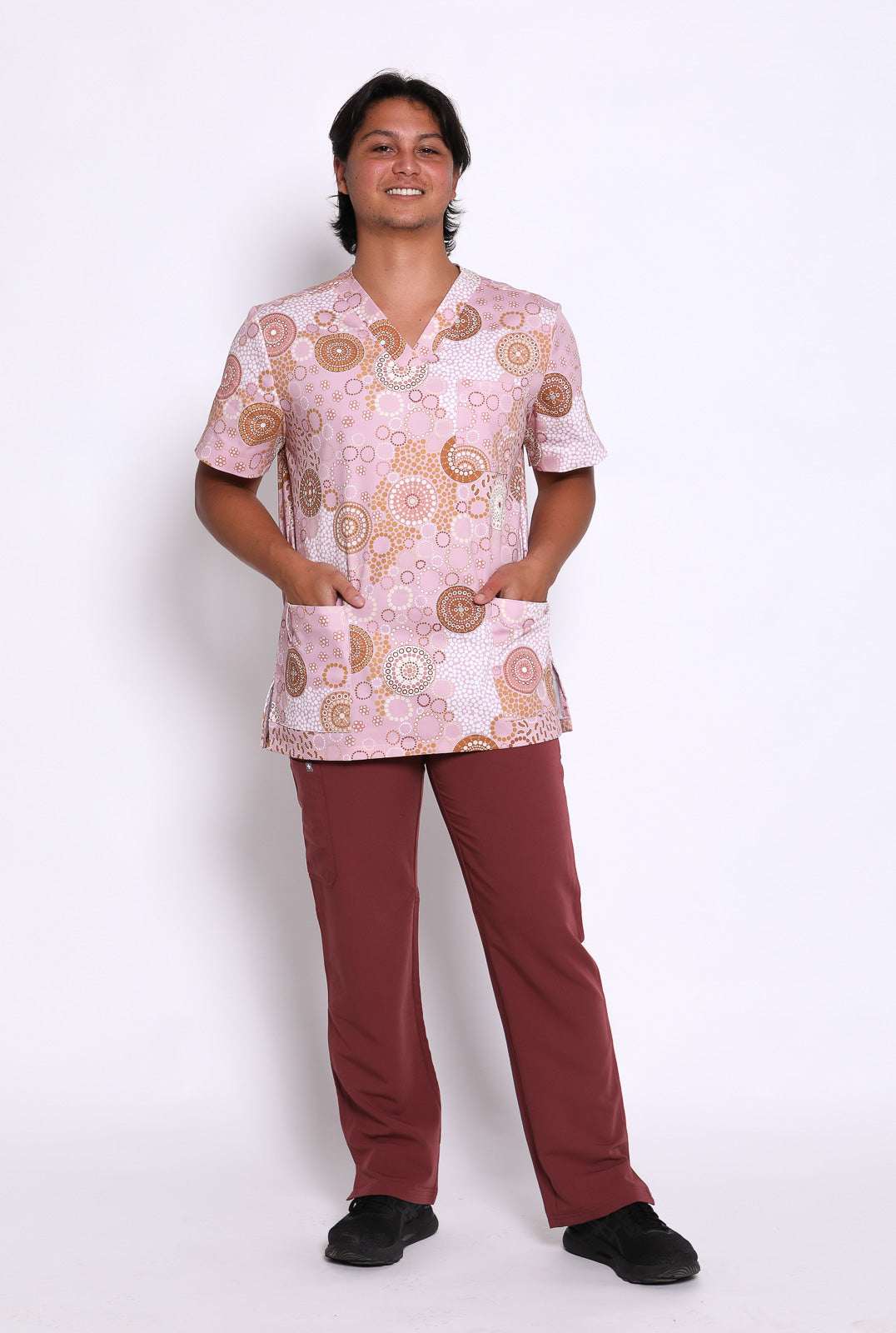Seaside Healing Blush - Unisex Printed Scrub Top