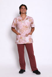 Seaside Healing Blush - Unisex Printed Scrub Top
