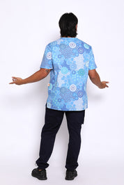 Seaside Healing Blue - Unisex Printed Scrub Top