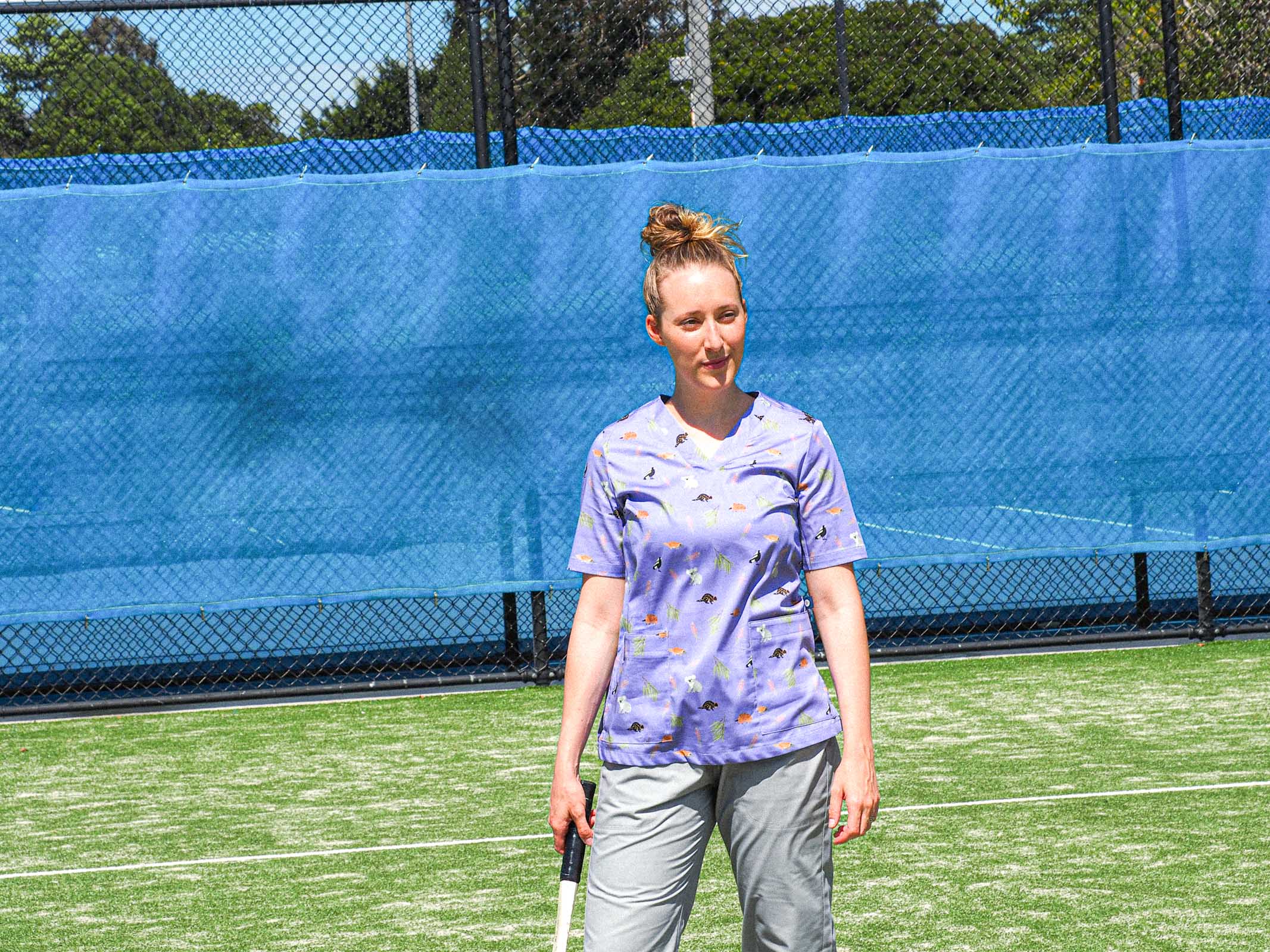 Bush Friends Lilac - Women's Printed Scrub Top