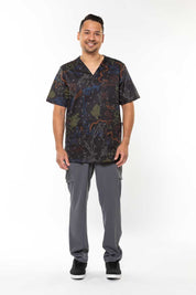 Wildflower - Unisex Printed Scrub Top