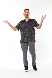 Wildflower - Unisex Printed Scrub Top