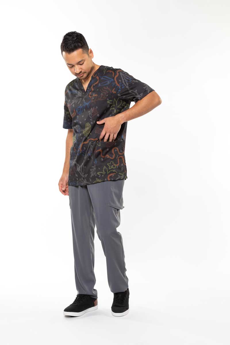Wildflower - Unisex Printed Scrub Top