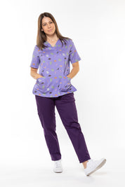 Bush Friends Lilac - Women's Printed Scrub Top