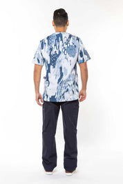 Ocean Scribbles  - Unisex Printed Scrub Top