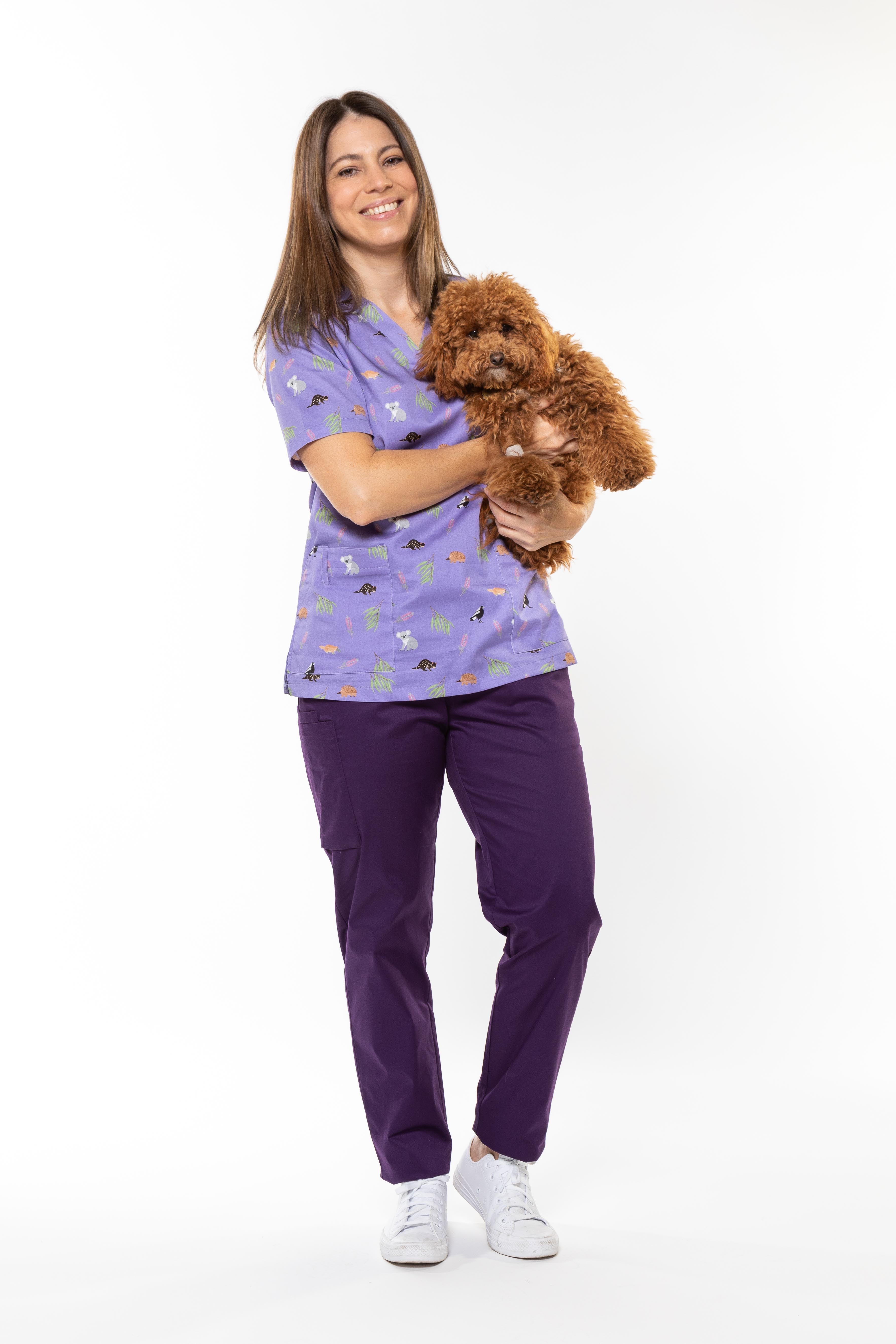 Bush Friends Lilac - Women's Printed Scrub Top