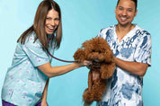 Bloomin' Aussies Aqua - Women's Printed Scrub Top