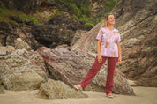 Seaside Healing Blush - Women's Printed Scrub Top